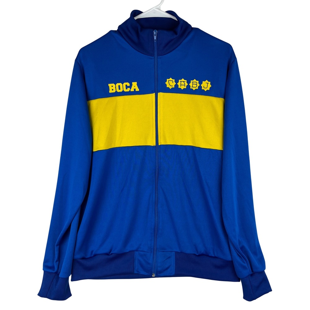 Boca Juniors Track Jacket Men Large (L) Blue Yellow CABJ Soccer Full Zip Rowase